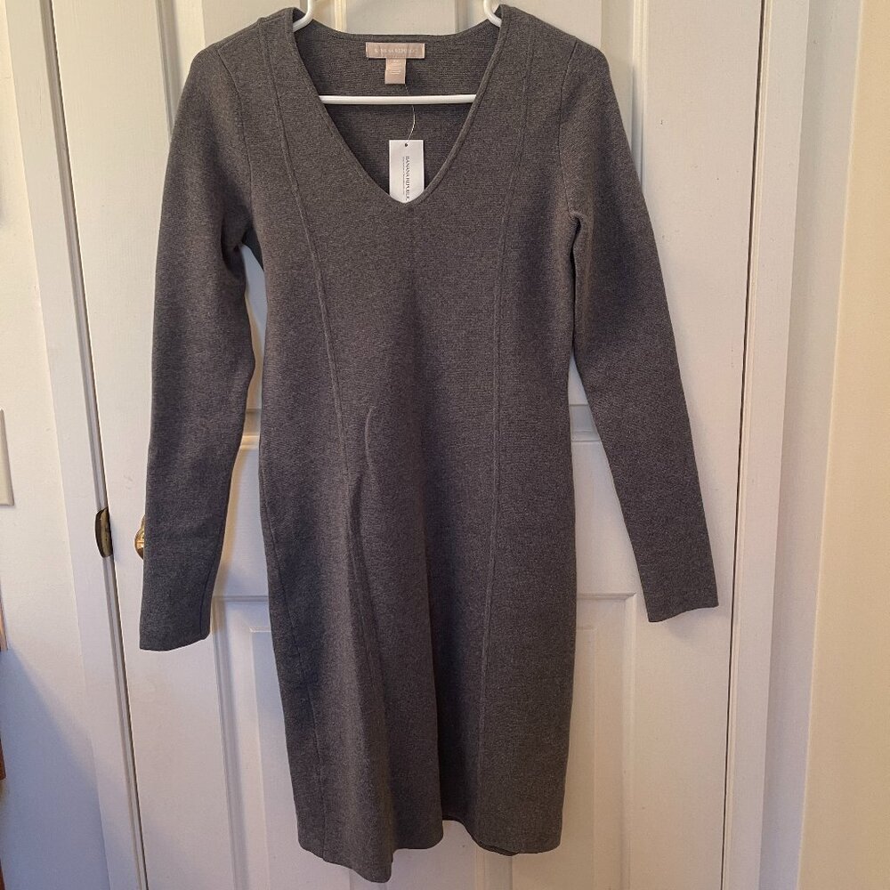 Banana Republic Form Fitting Grey Sweater Dress Size XS